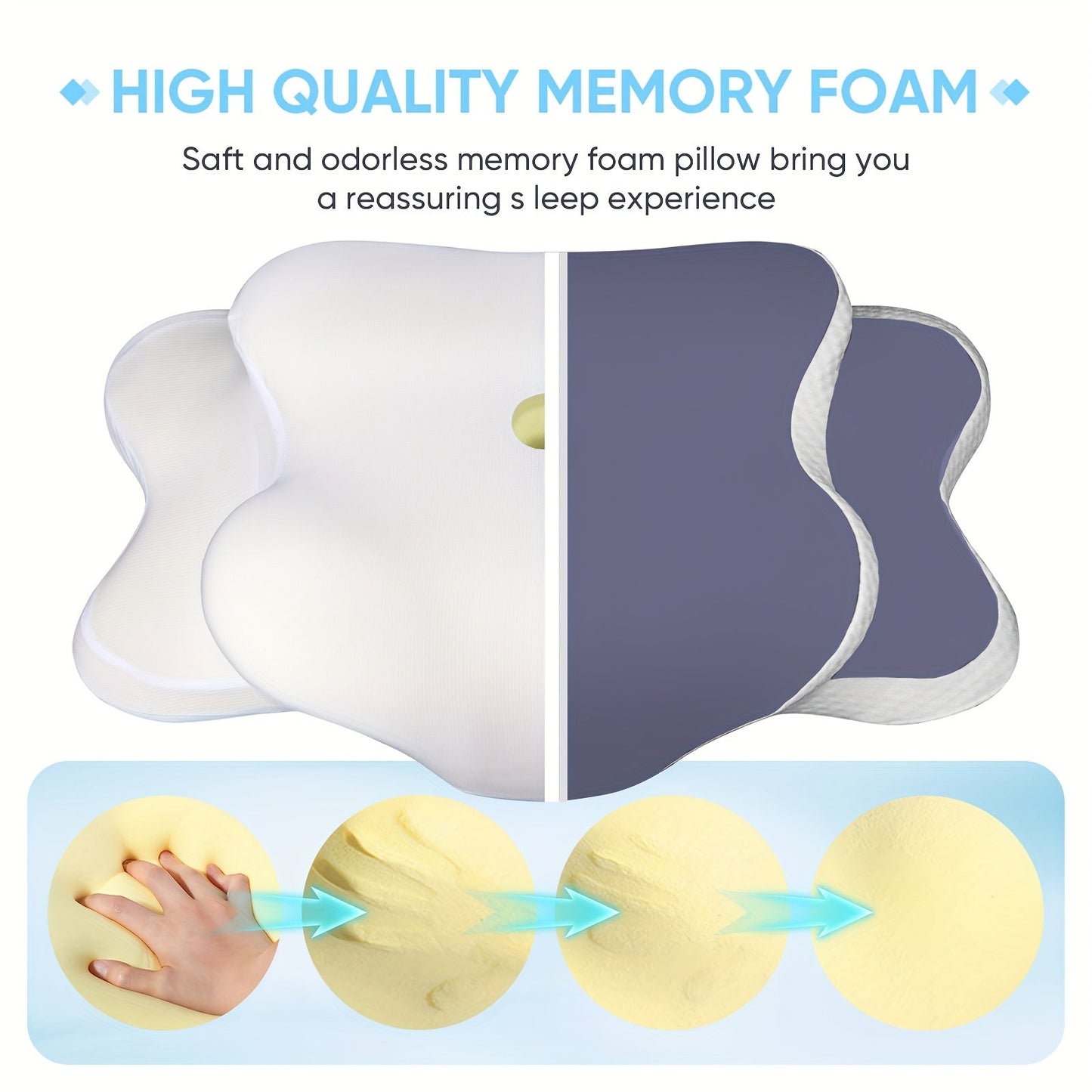 Butterfly Memory Foam Pillow for Neck Support Sleep-4