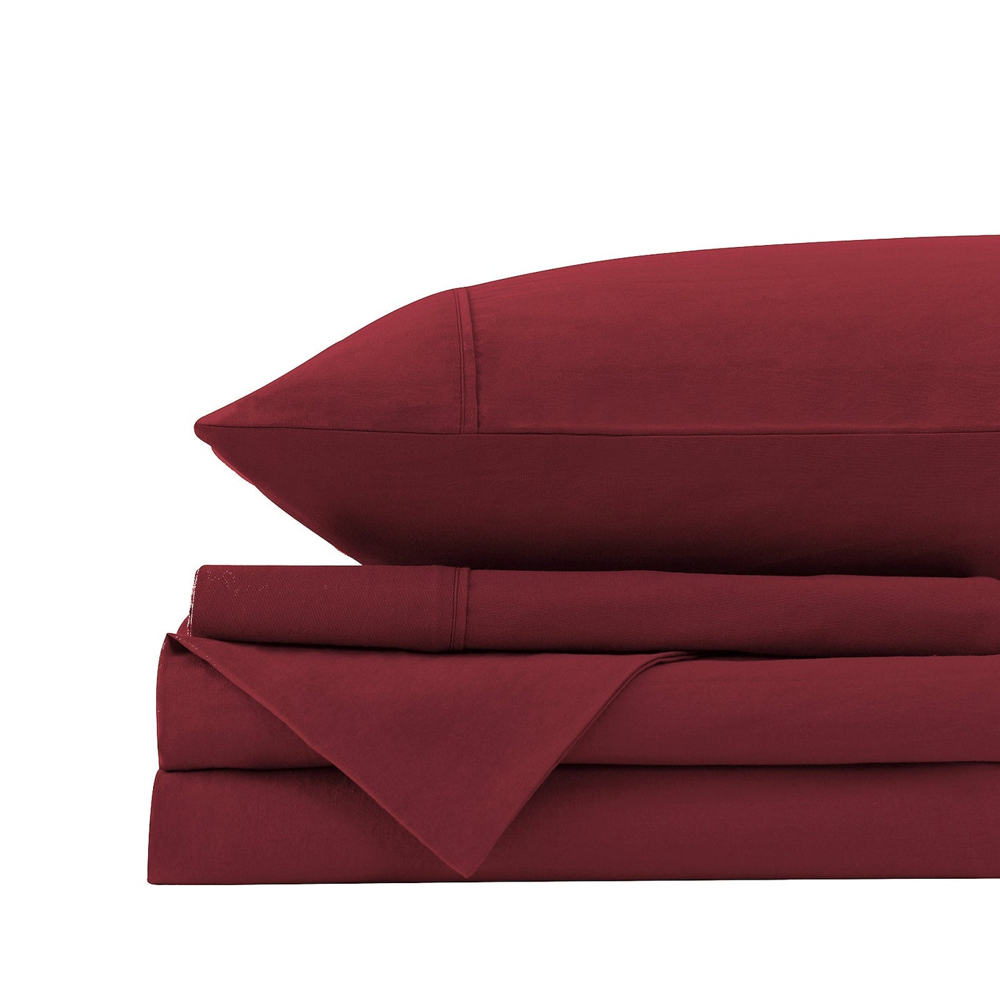 Royal Comfort Vintage Washed 100 % Cotton Sheet Set Single - Mulled Wine-4