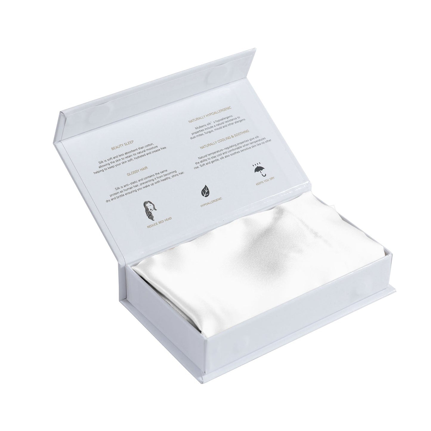 MULBERRY SILK PILLOW CASE TWIN PACK - SIZE: 51X76CM - WHITE-4