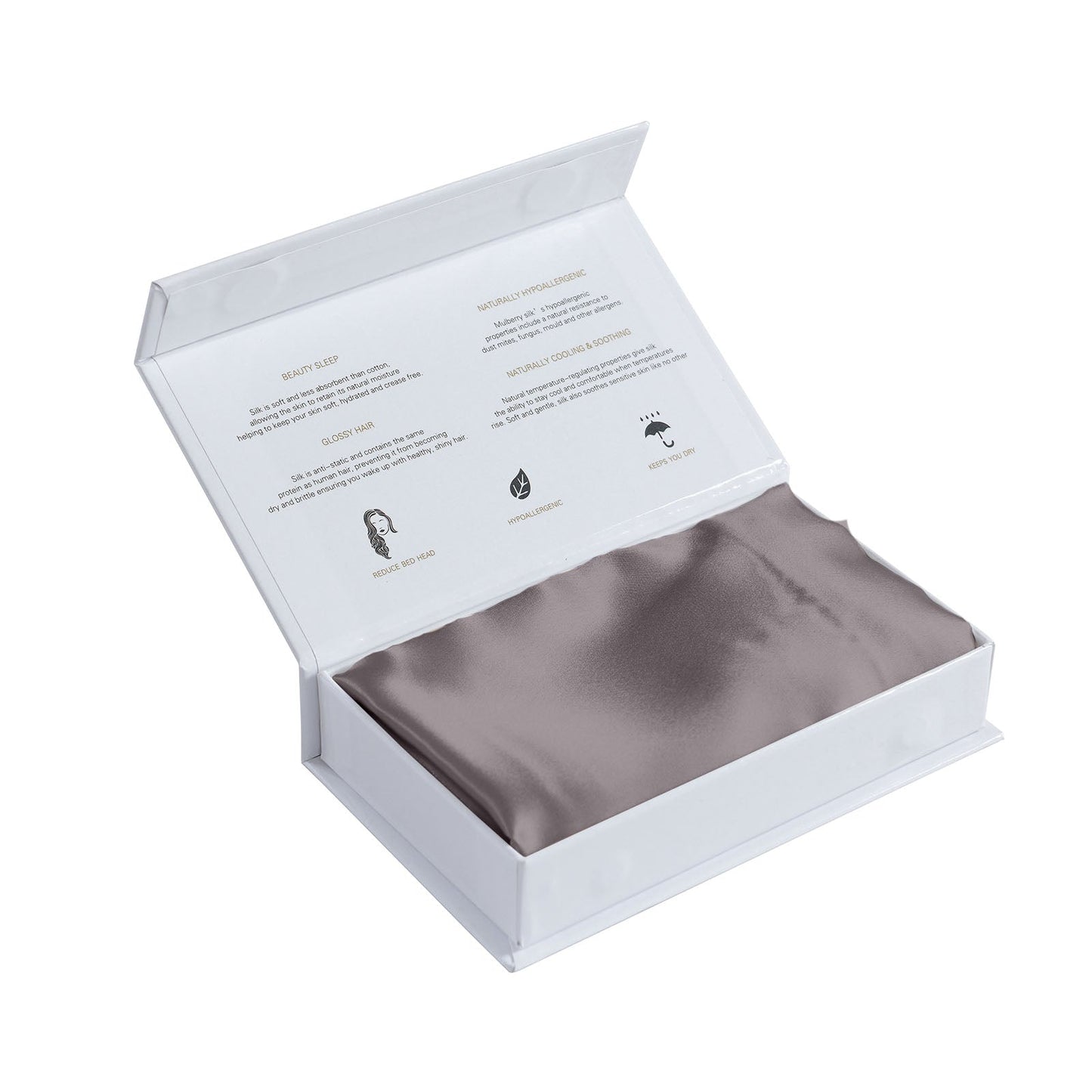 MULBERRY SILK PILLOW CASE TWIN PACK - SIZE: 51X76CM - CHARCOAL-4