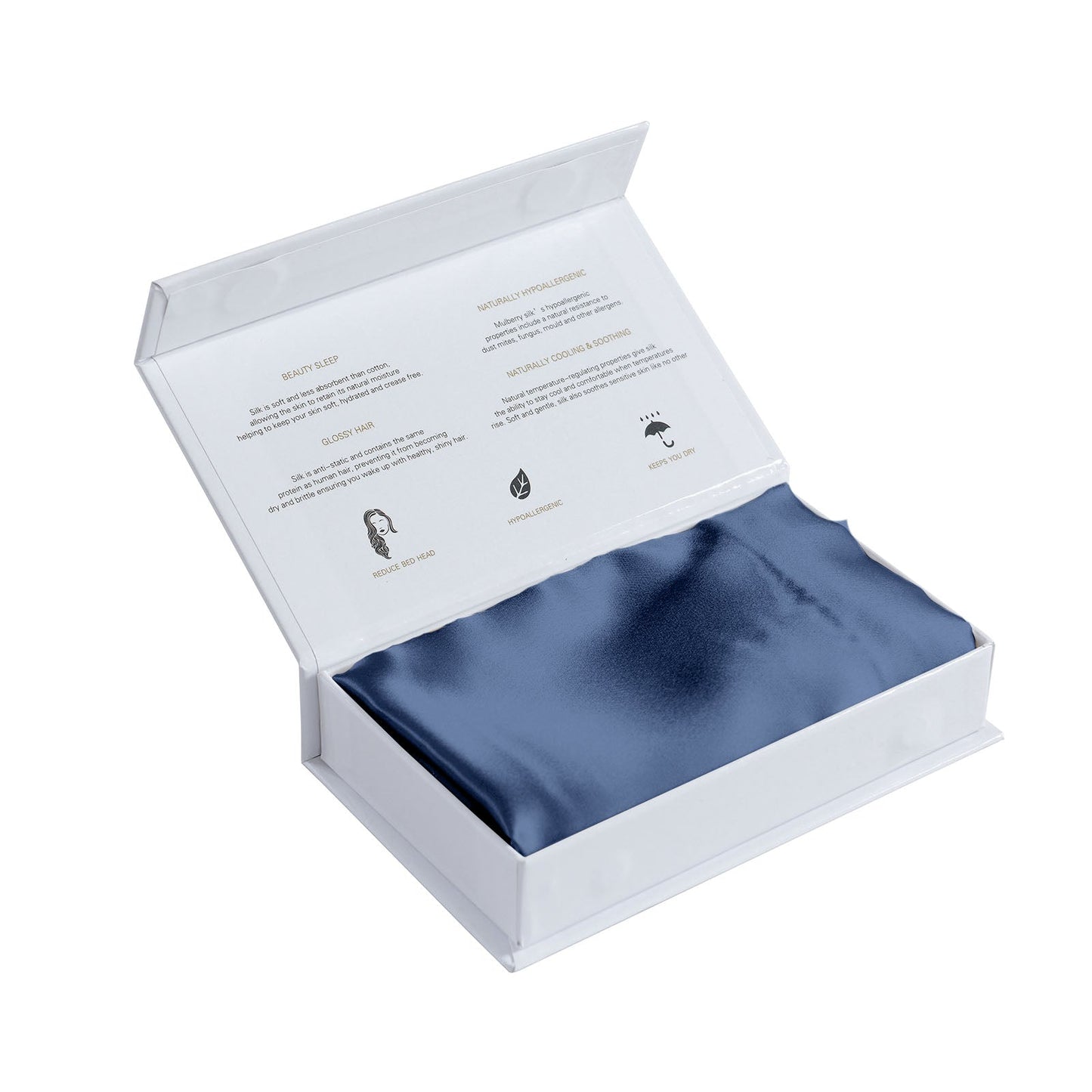 Pure Silk Pillow Case by Royal Comfort-Navy-4