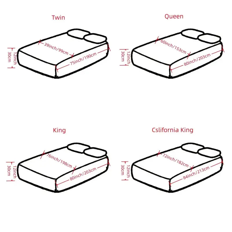 Waterproof Bed Cap Set with Fitted Sheet and Pillowcases