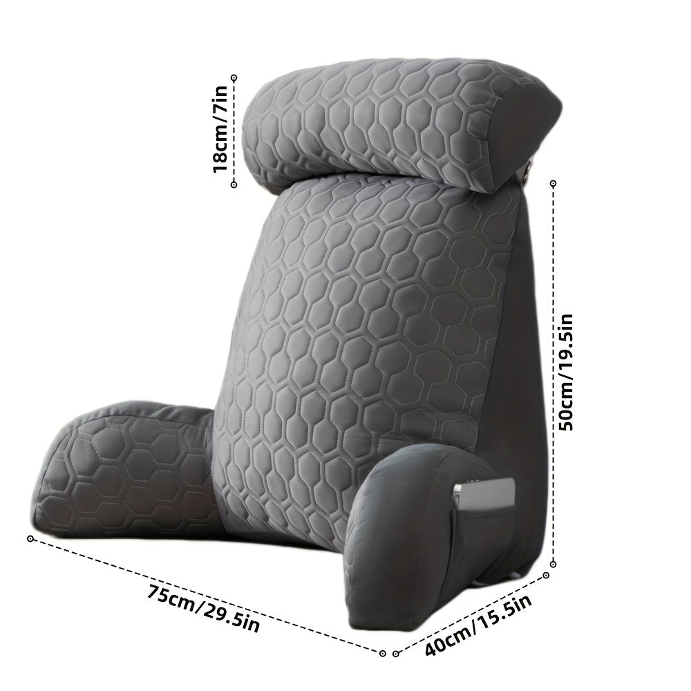 Cool Latex Reading Pillow with Armrests & Pockets-1