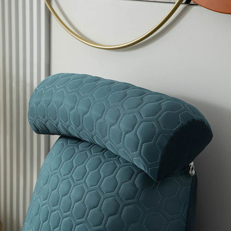 Bed Reading Pillow with Arms Backrest Cushion with Neck Support Blue