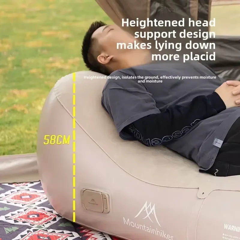 Fast Inflatable Air Sofa Bed Portable Automatic Camping Mattress Khaki