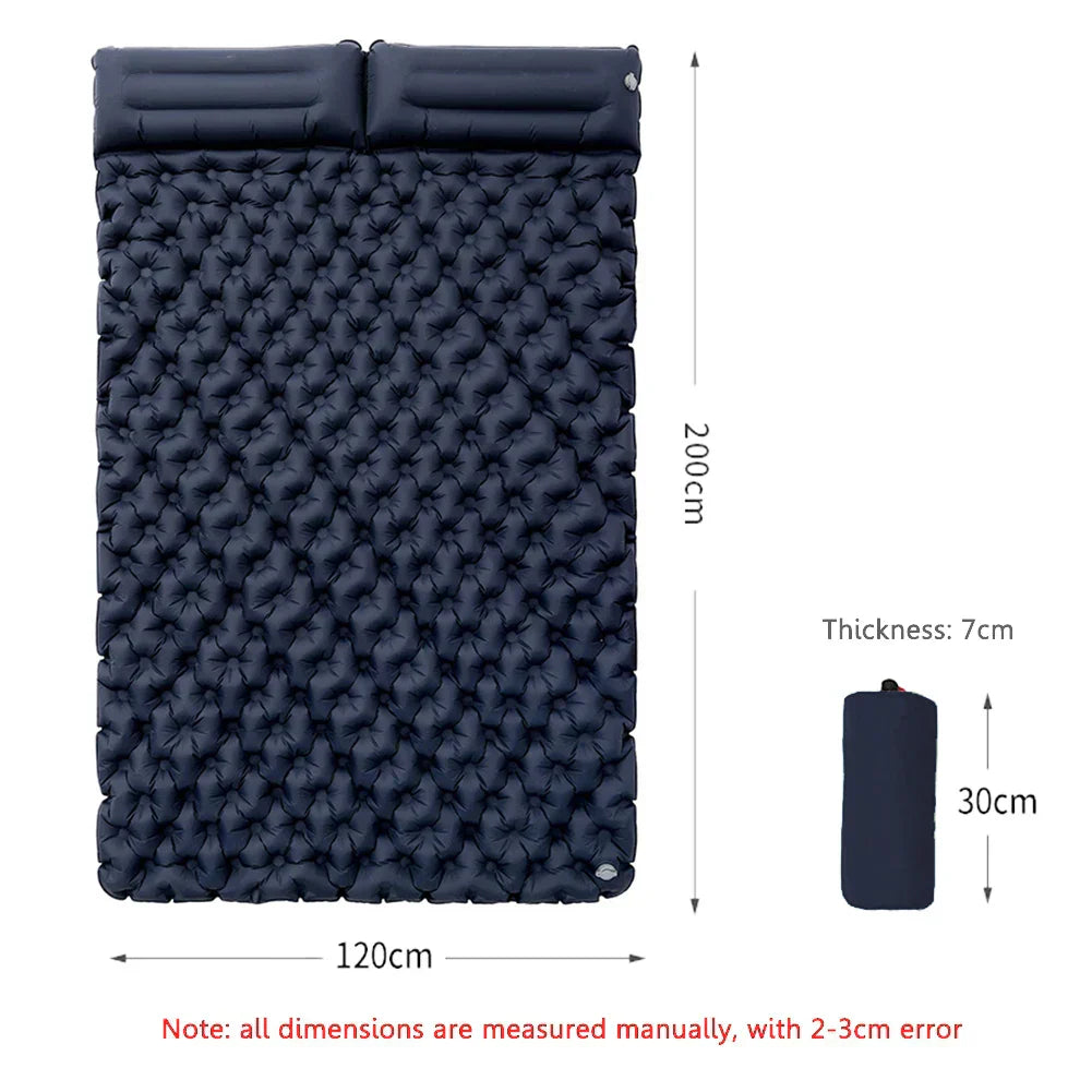 Double Bed Camping Inflating Sleeping Mats with Pillow