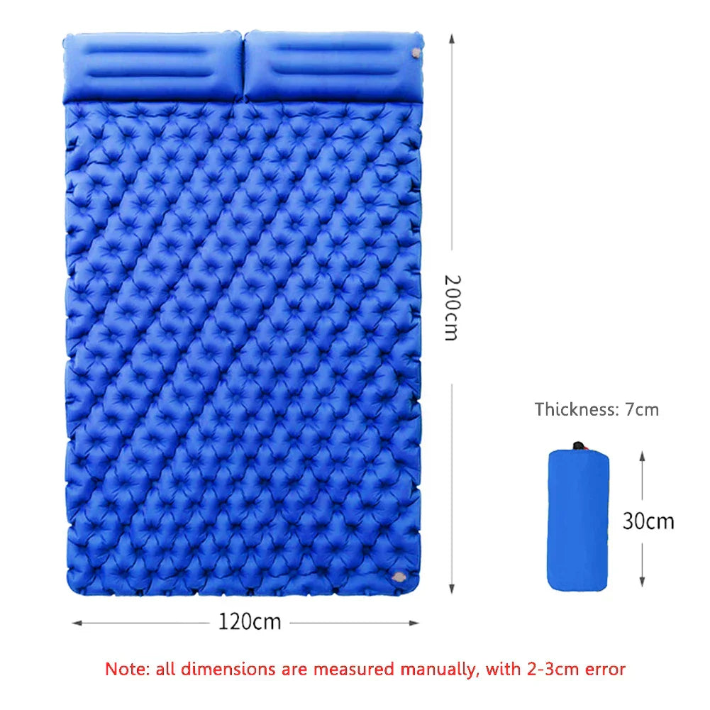 Double Bed Camping Inflating Sleeping Mats with Pillow