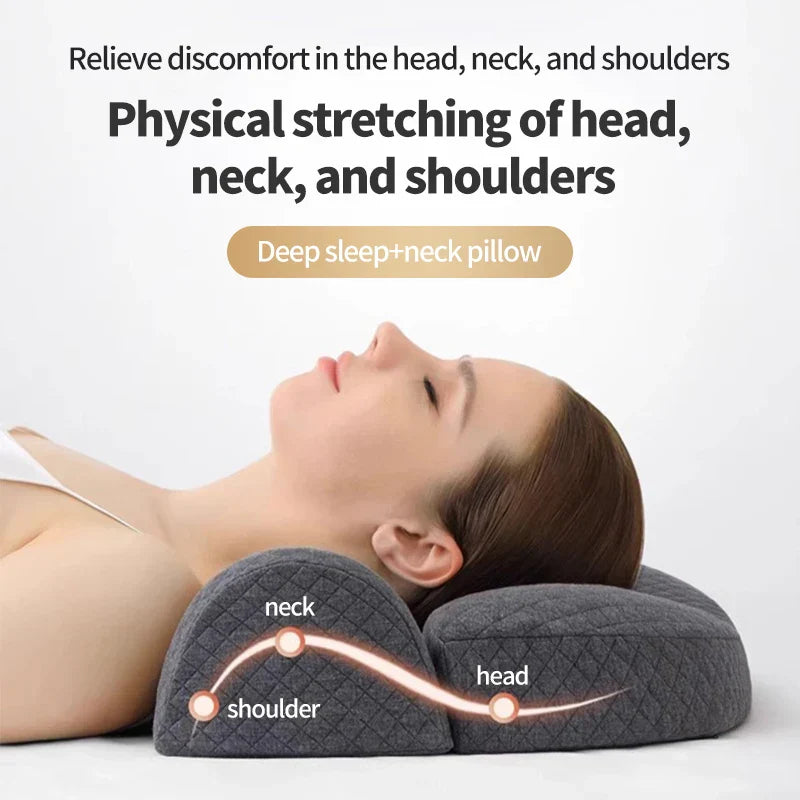Ergonomic Memory Foam Cervical Pillow Orthopedic Contour Grey-4