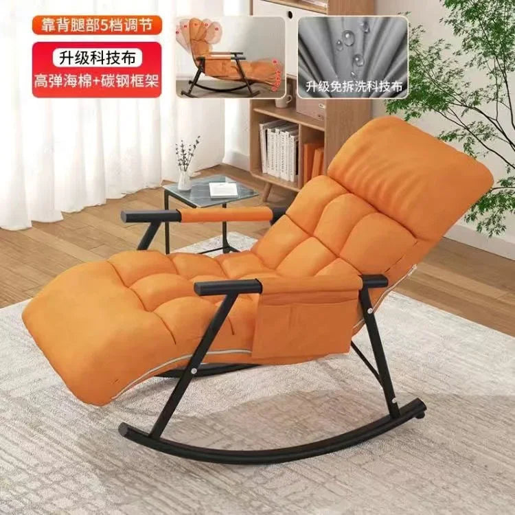 Nordic Recliner Sofa Bed: Foldable, Rocking Chair, Ultimate Relaxation