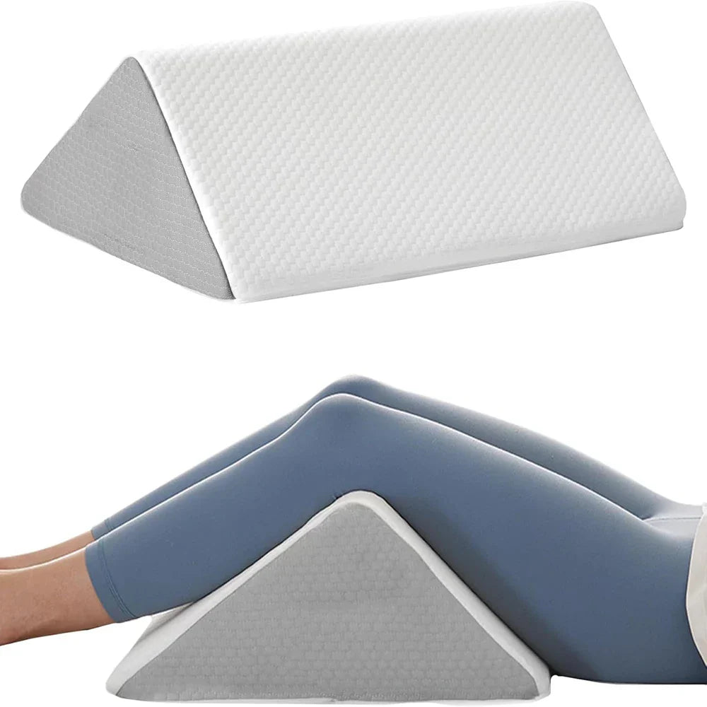 Memory Foam Wedge Pillow Body Positioner for Bedridden Support Grey