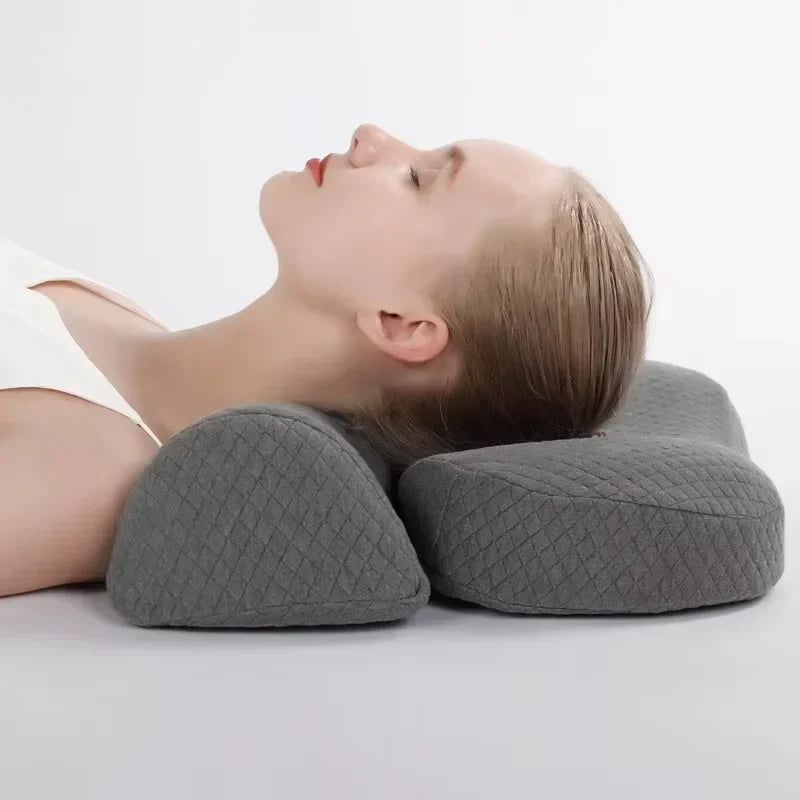 Ergonomic Memory Foam Cervical Pillow Orthopedic Contour Grey-1