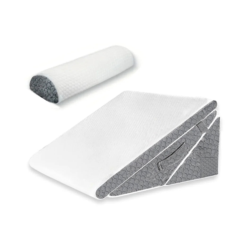 Adjustable Wedge Pillow Set Ergonomic Triangle Pillow Headrest Grey-0