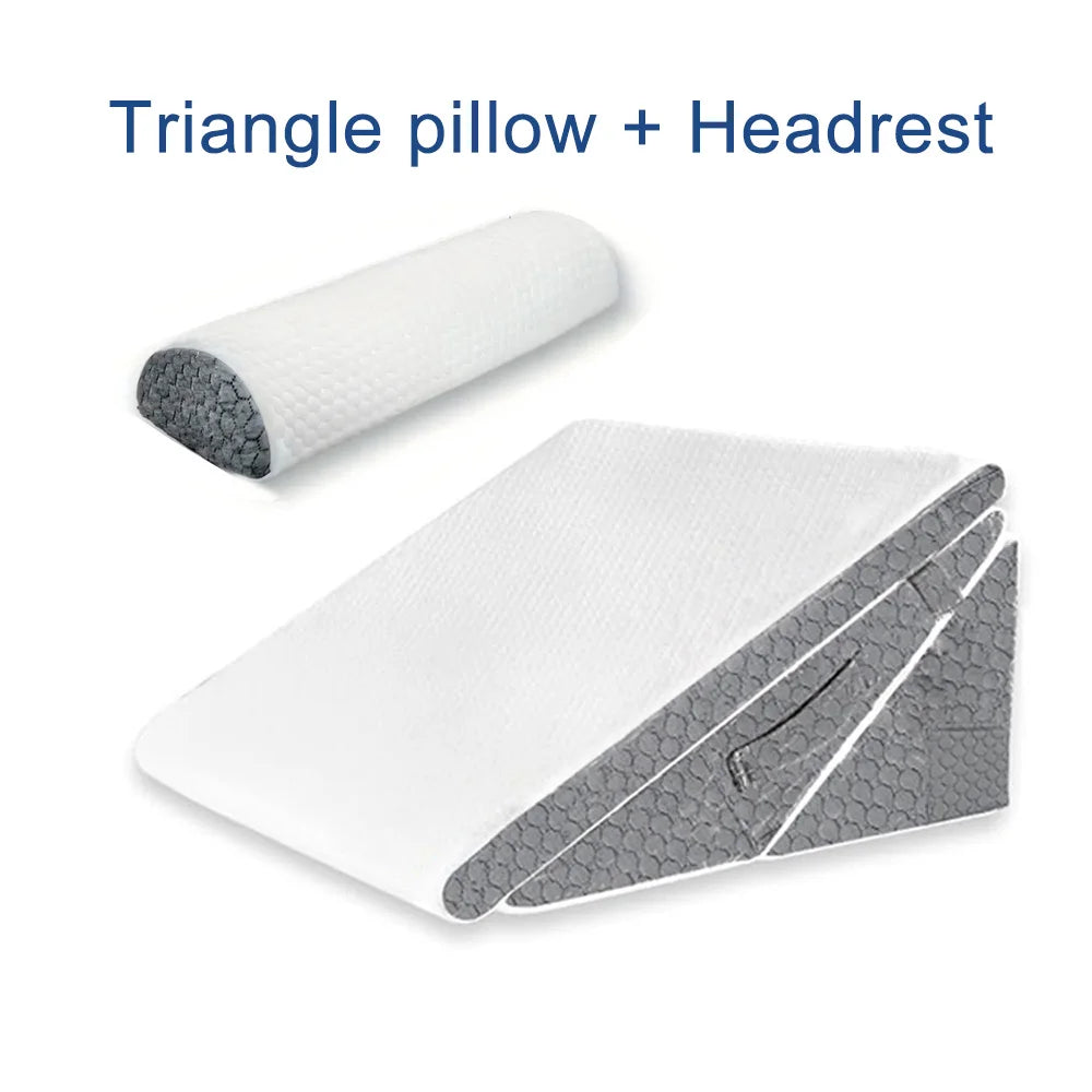 Adjustable Wedge Pillow Set Ergonomic Triangle Pillow Headrest Grey-1