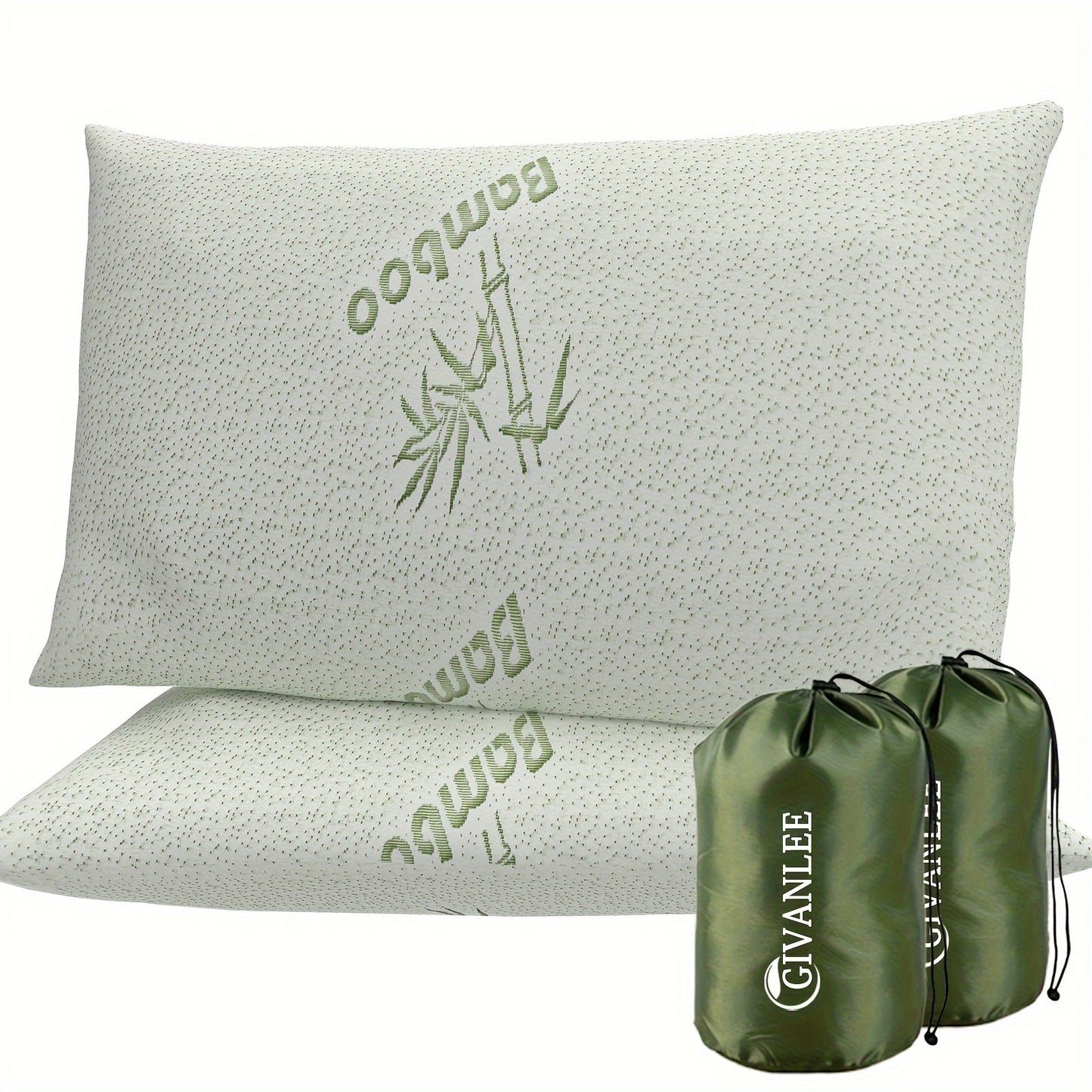 Camping Pillow Shredded Memory Foam Travel (2 Pack)-0