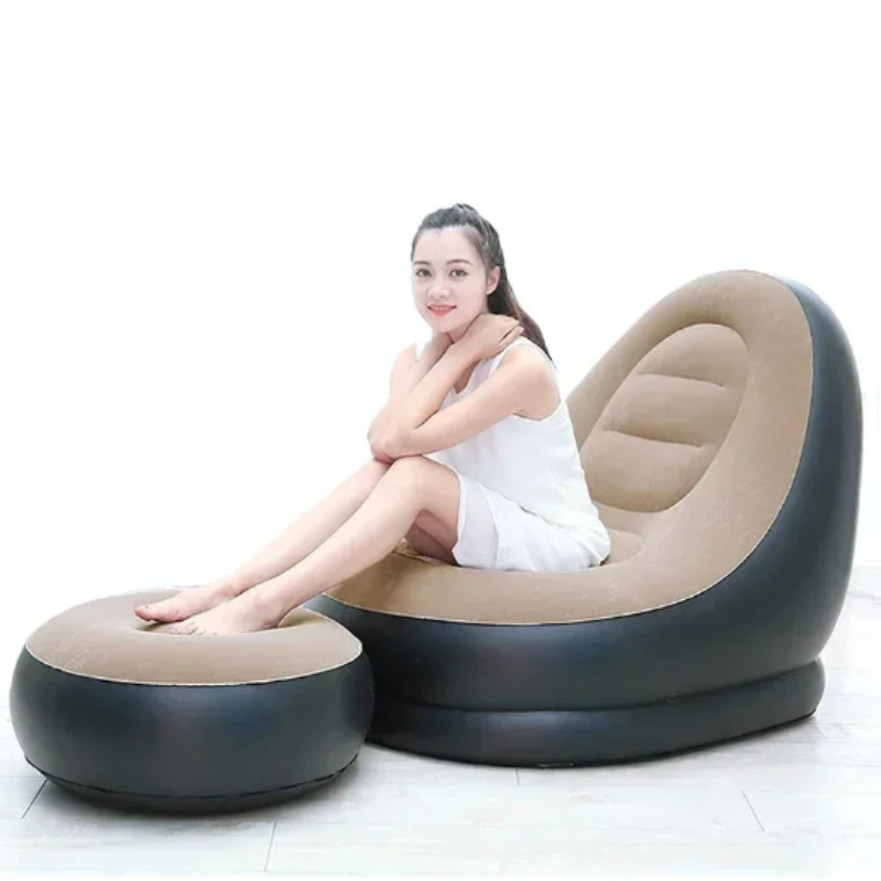 Inflatable Foldable Recliner Sofa with Ottoman