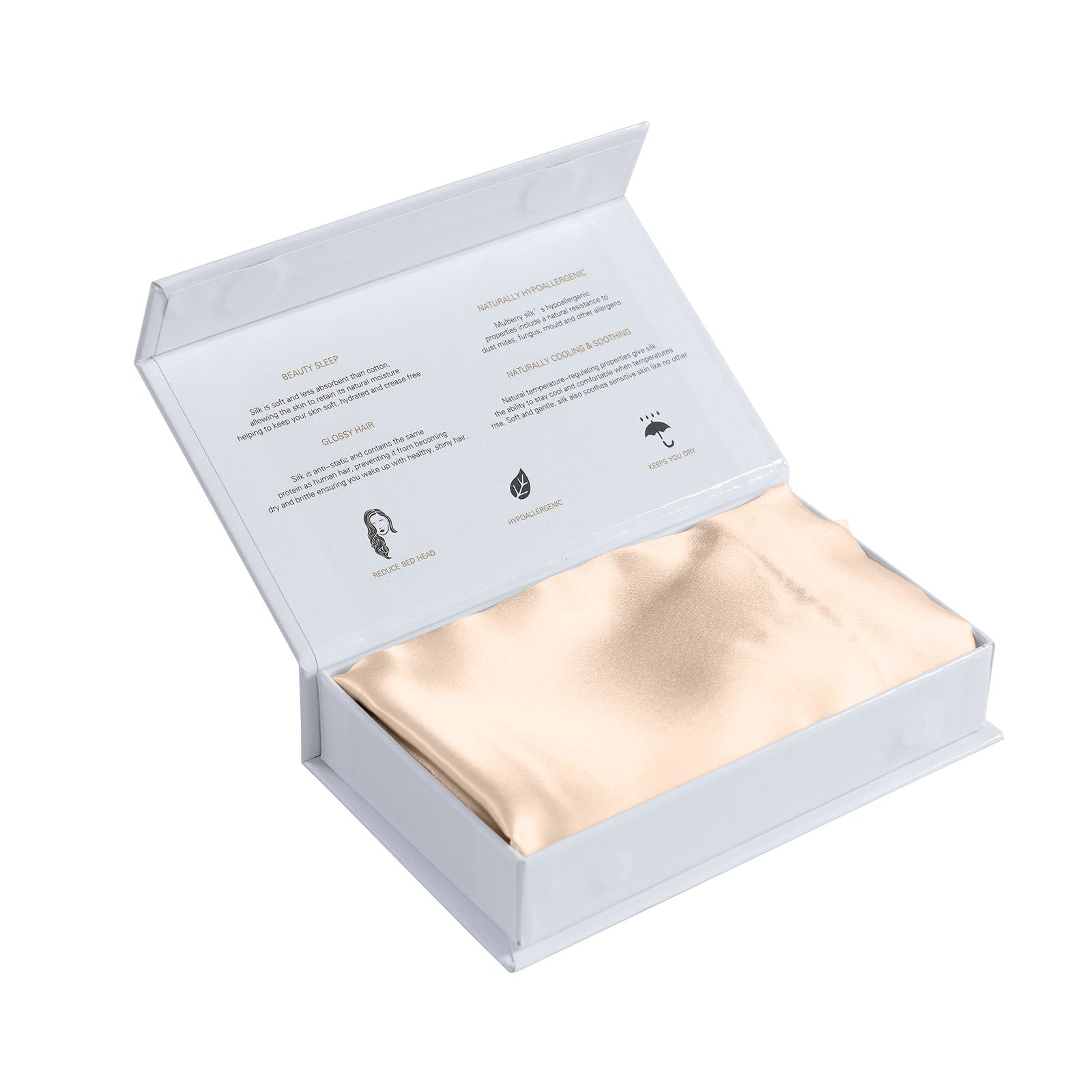 SILK PILLOW CASE TWIN PACK - SIZE: 51X76CM - Champagne Pink-4