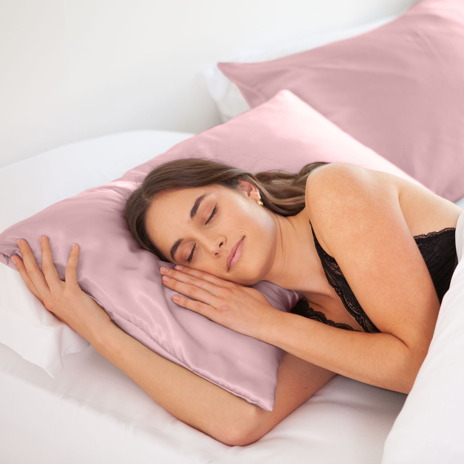 SILK PILLOW CASE TWIN PACK - SIZE: 51X76CM? - Lilac-1