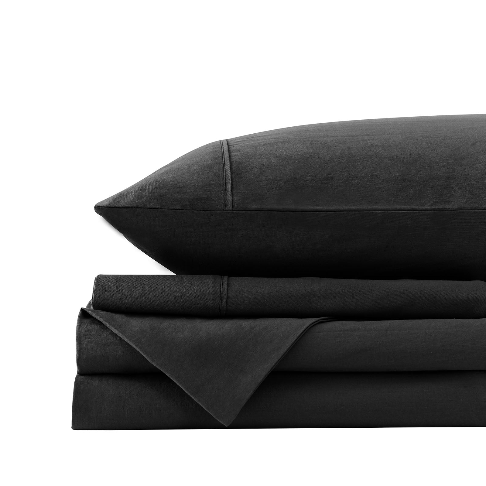 Royal Comfort Vintage Washed 100 % Cotton Sheet Set Single - Charcoal-4
