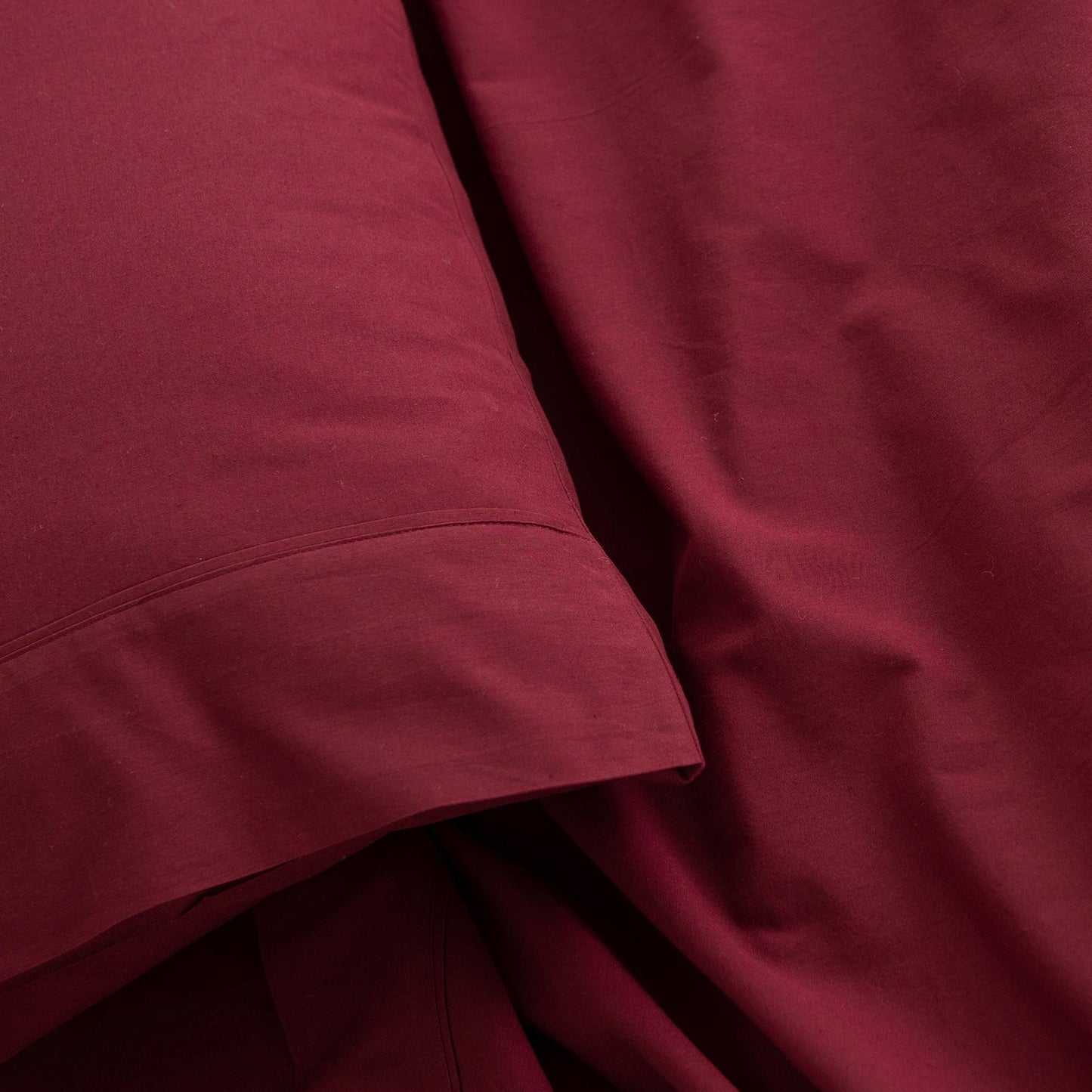 Royal Comfort Vintage Washed 100 % Cotton Sheet Set Single - Mulled Wine-2