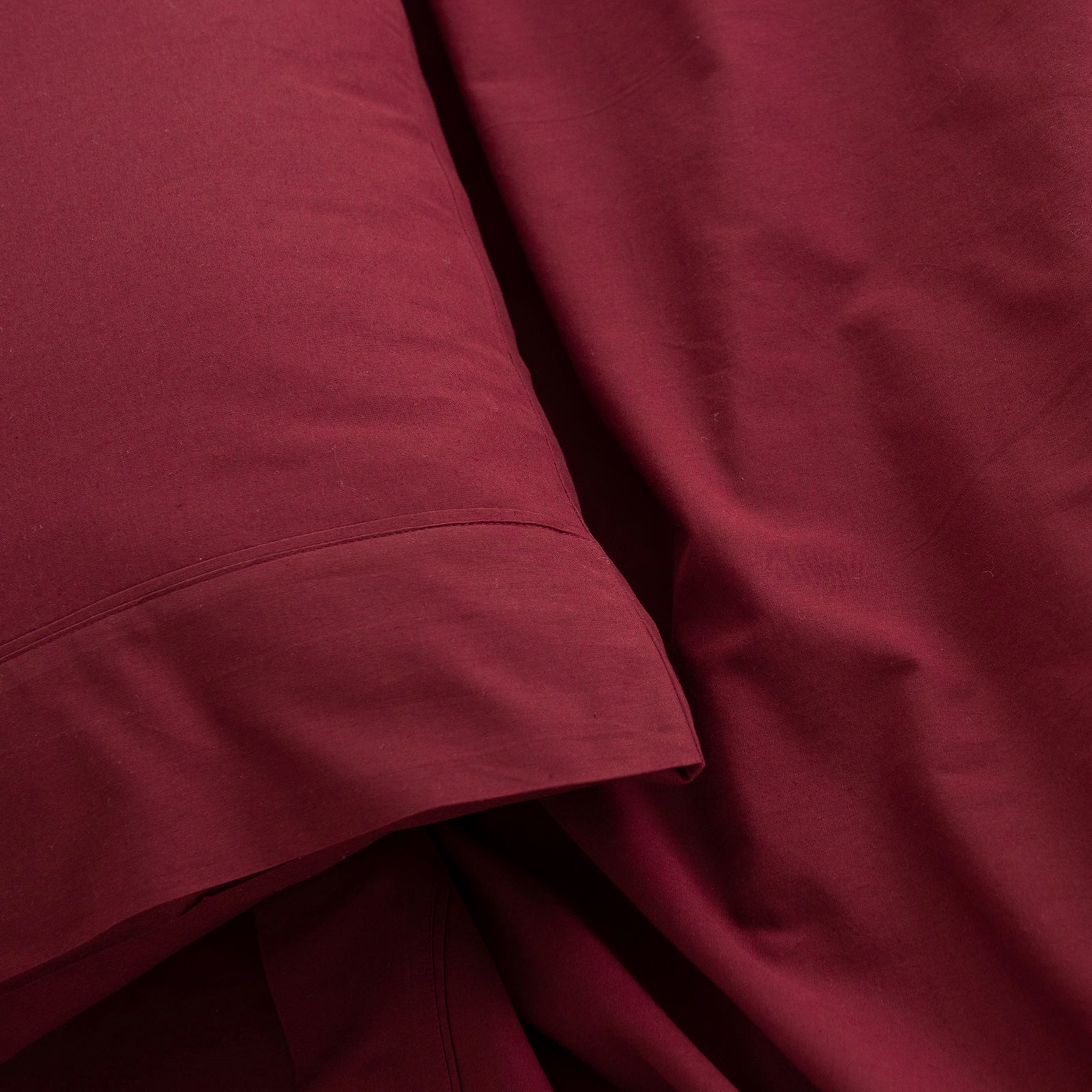 Royal Comfort Vintage Washed 100 % Cotton Sheet Set Single - Mulled Wine-2