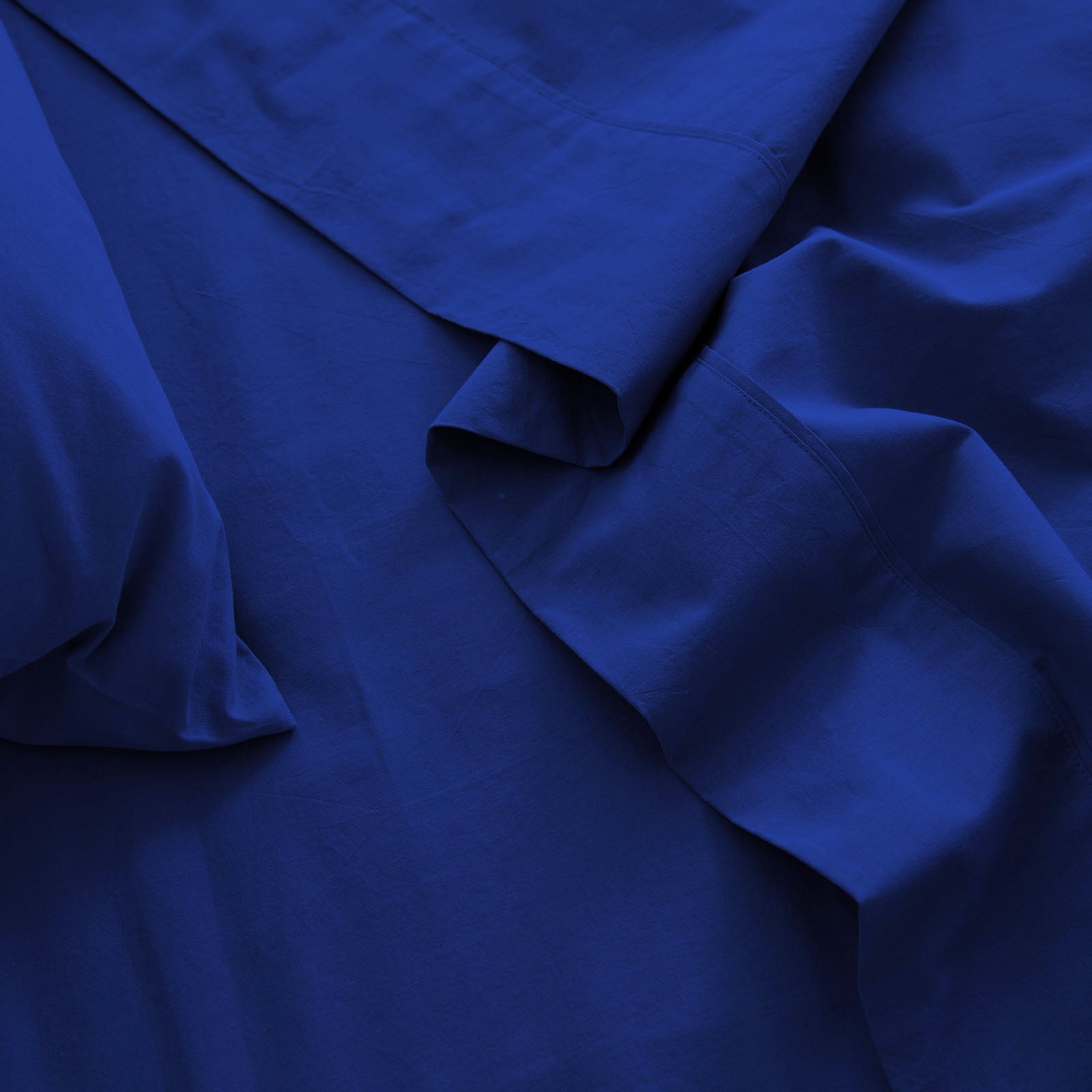 Royal Comfort Vintage Washed 100 % Cotton Sheet Set Double - Royal Blue-3
