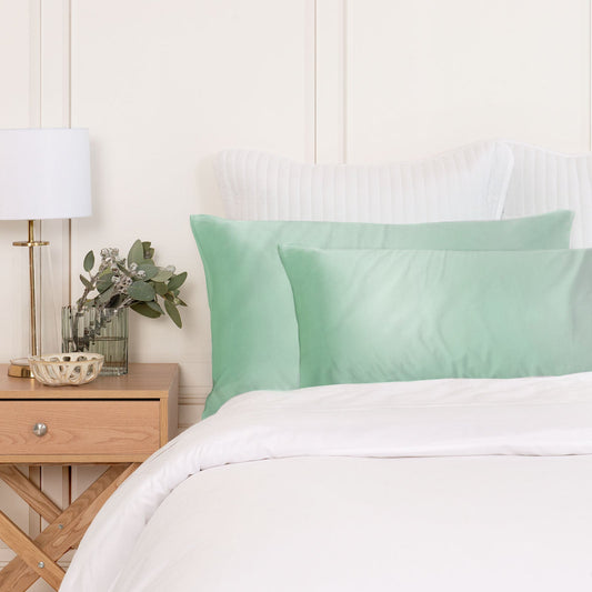 MULBERRY SILK PILLOW CASE TWIN PACK - SIZE: 51X76CM - MINT-0