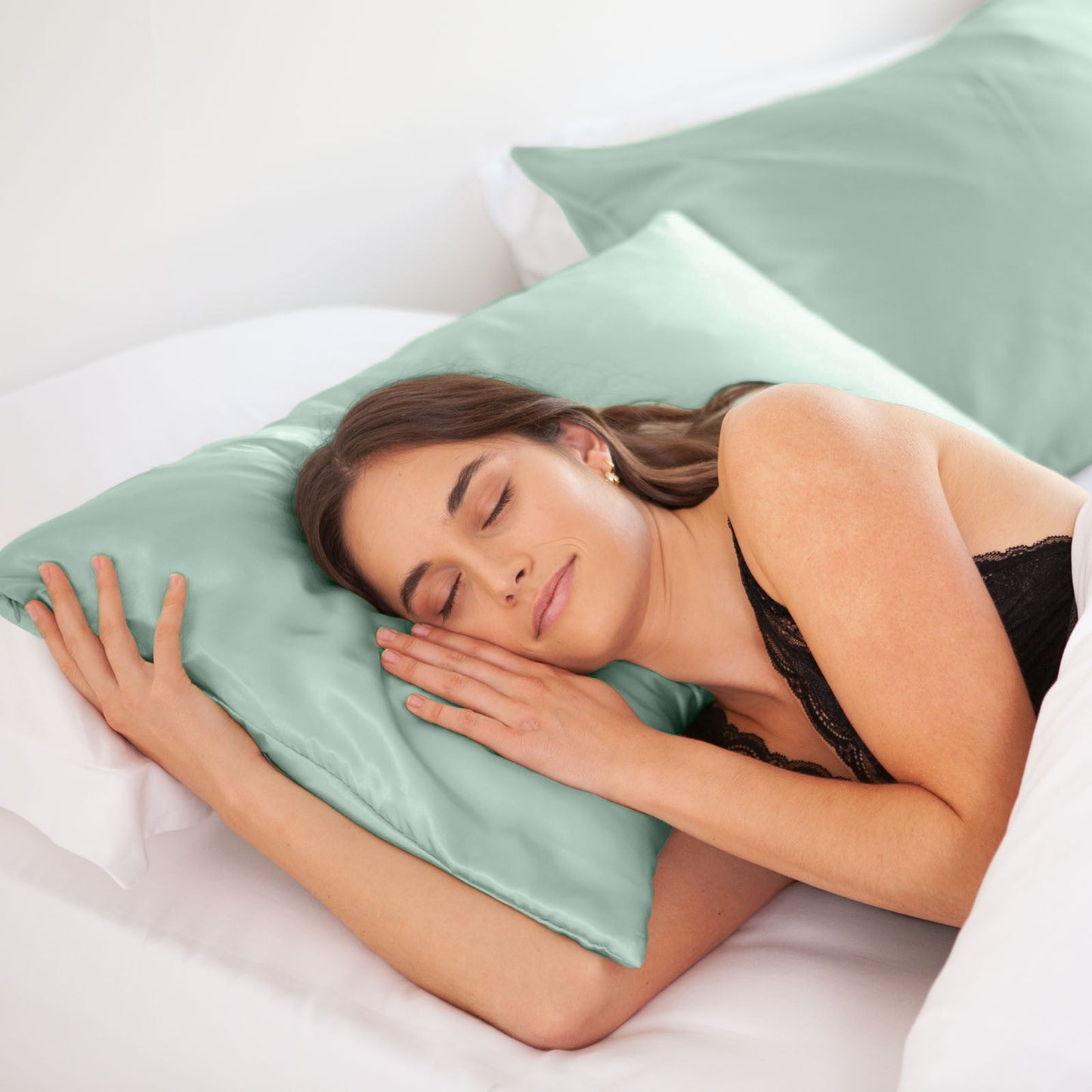 MULBERRY SILK PILLOW CASE TWIN PACK - SIZE: 51X76CM - MINT-1