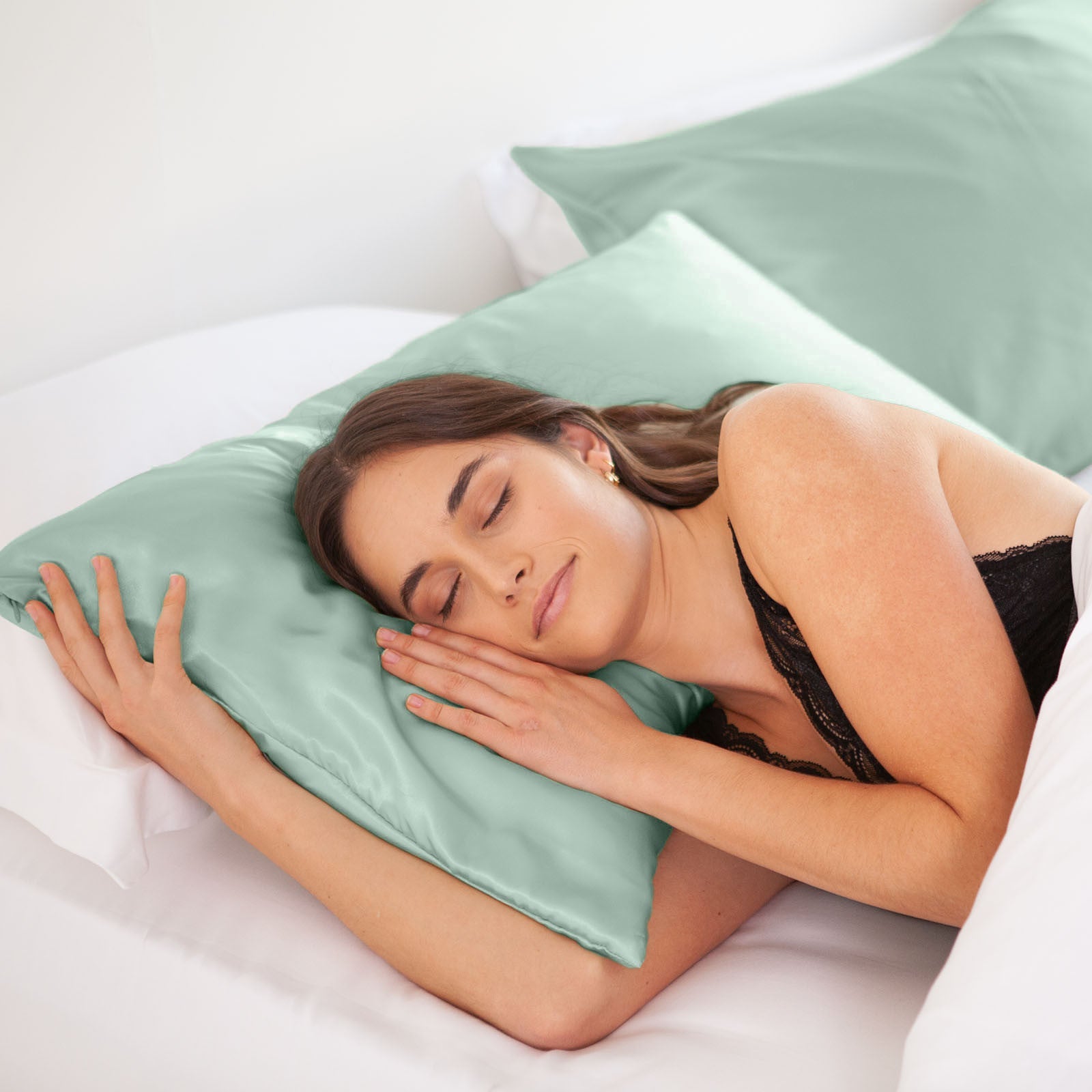 MULBERRY SILK PILLOW CASE TWIN PACK - SIZE: 51X76CM - MINT-1