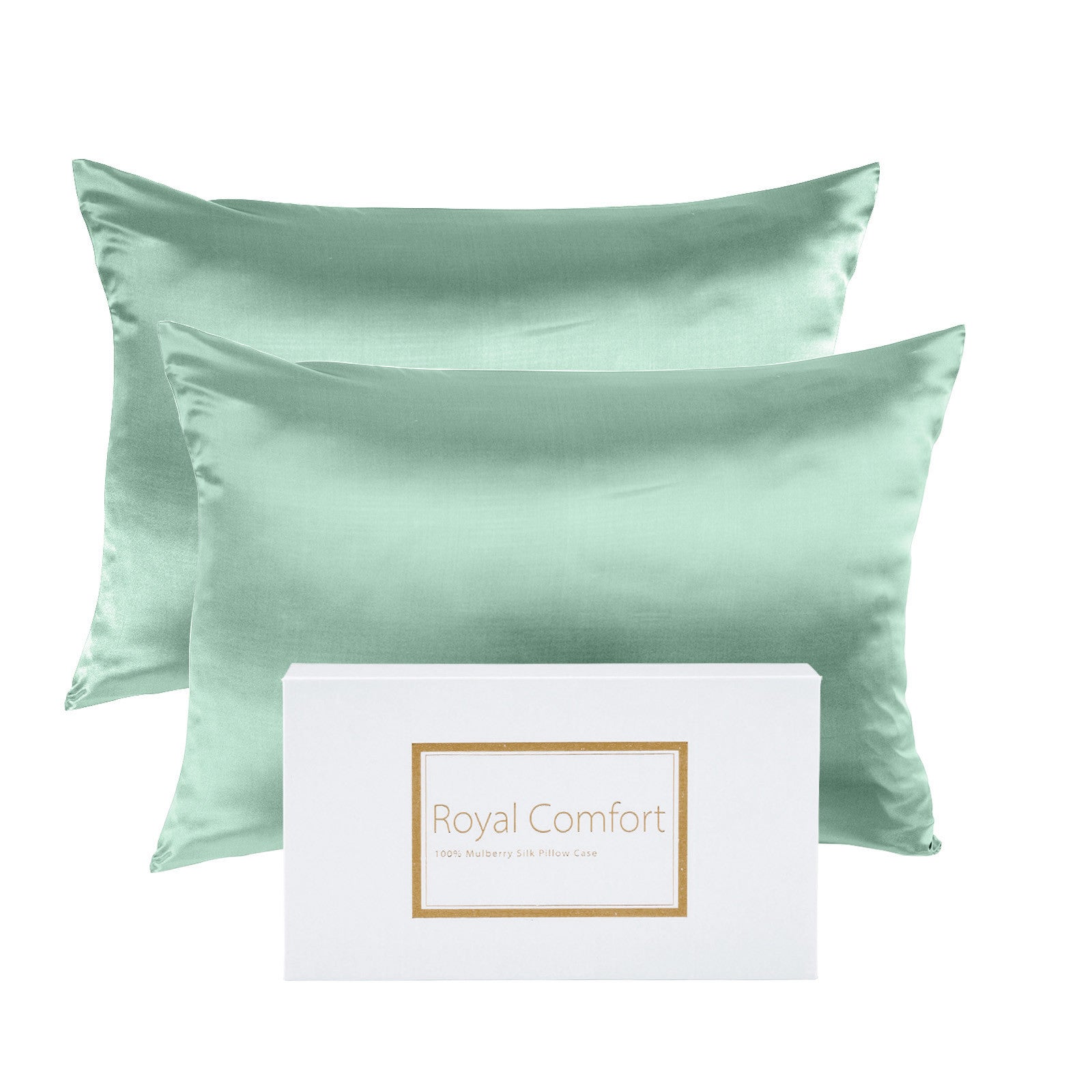 MULBERRY SILK PILLOW CASE TWIN PACK - SIZE: 51X76CM - MINT-2