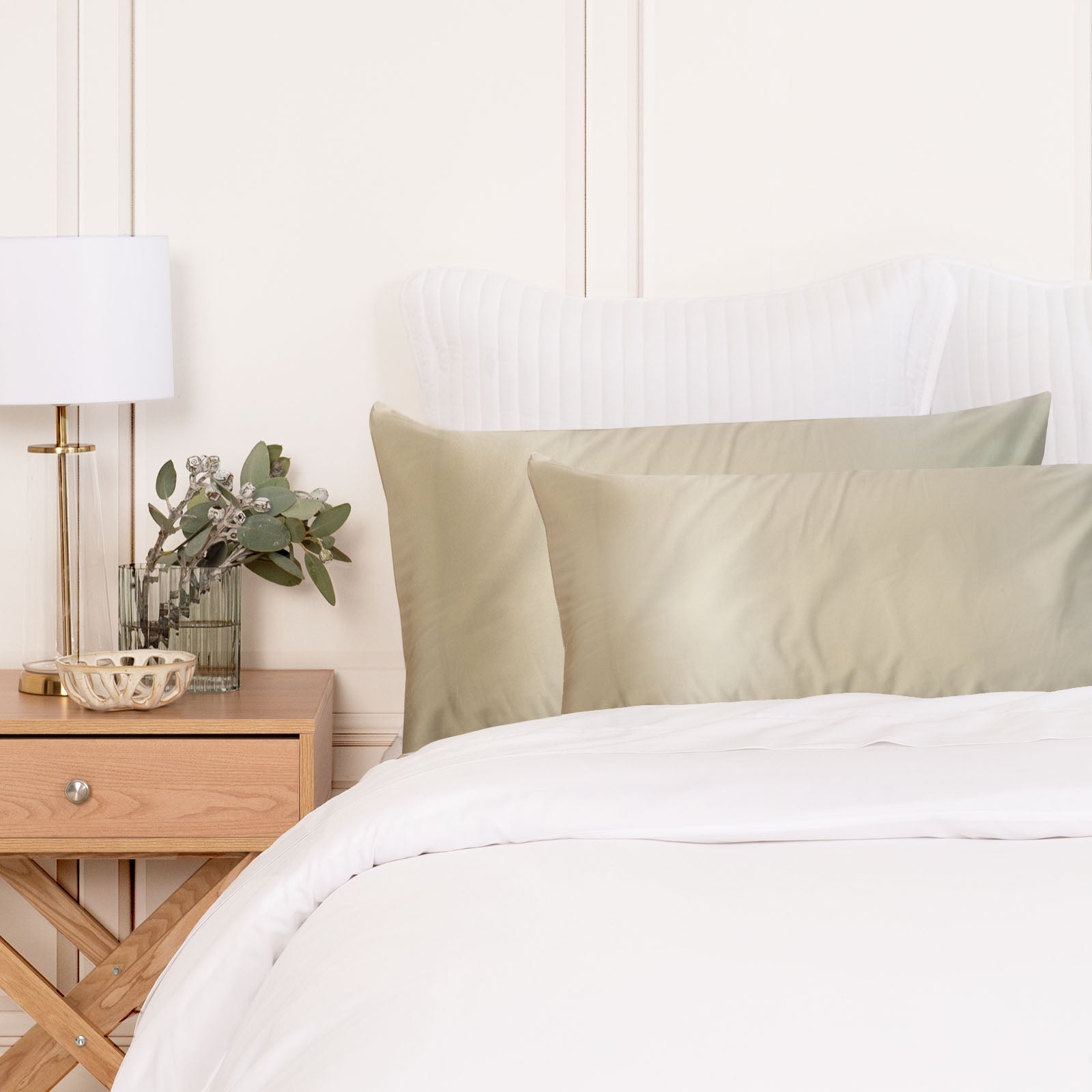 MULBERRY SILK PILLOW CASE TWIN PACK - SIZE: 51X76CM - CHAMPAGNE-0