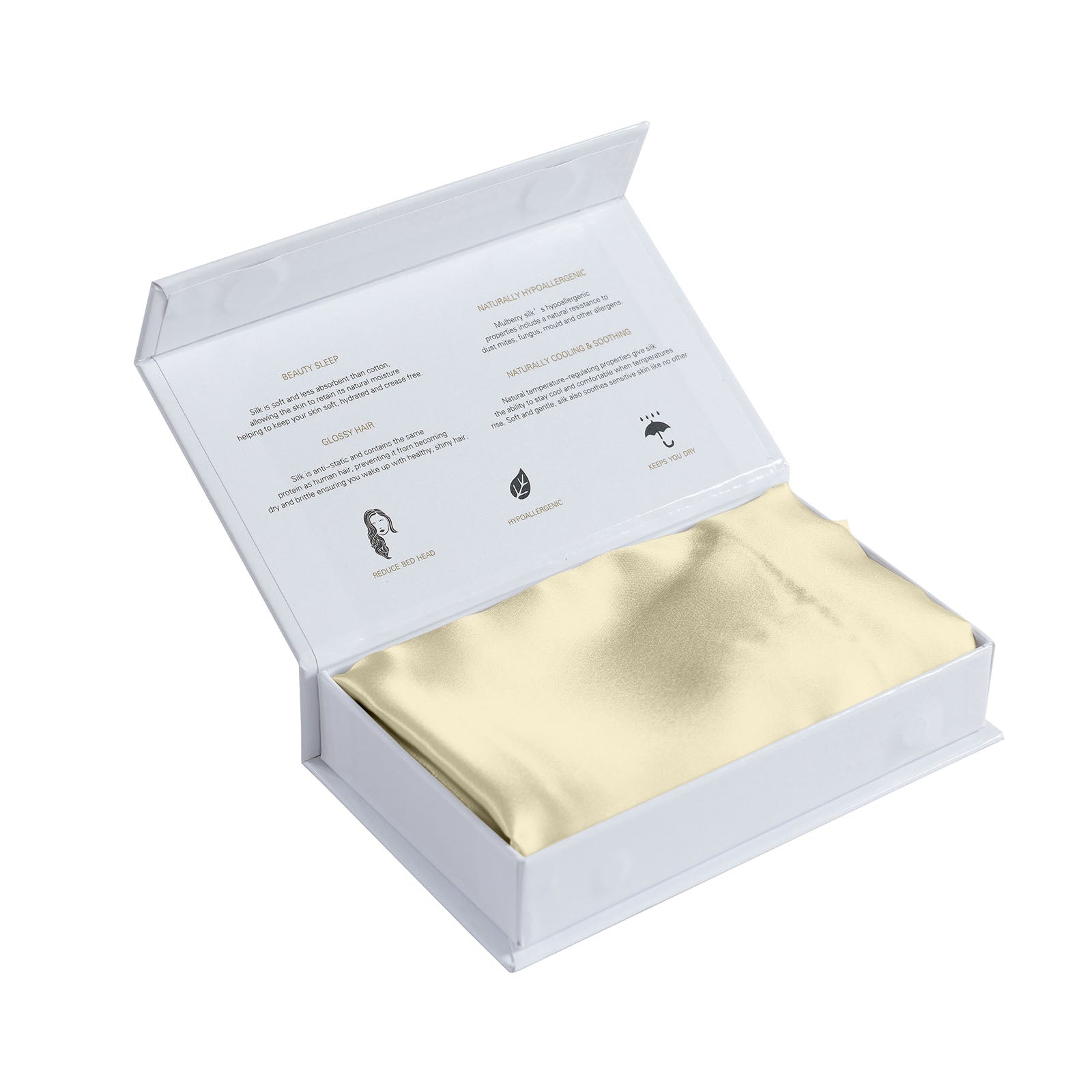 MULBERRY SILK PILLOW CASE TWIN PACK - SIZE: 51X76CM - CHAMPAGNE-4