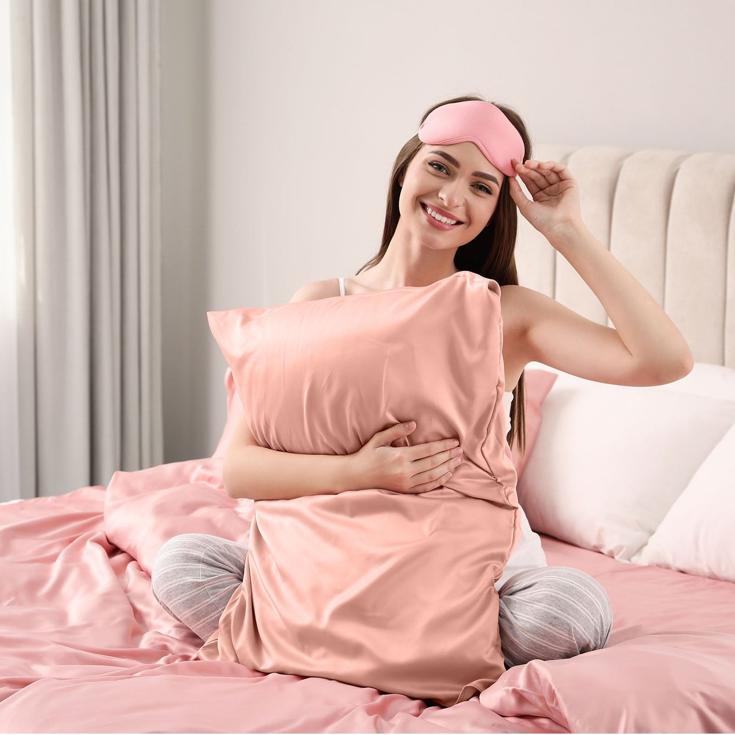 Pure Silk Pillow Case by Royal Comfort-Blush-3