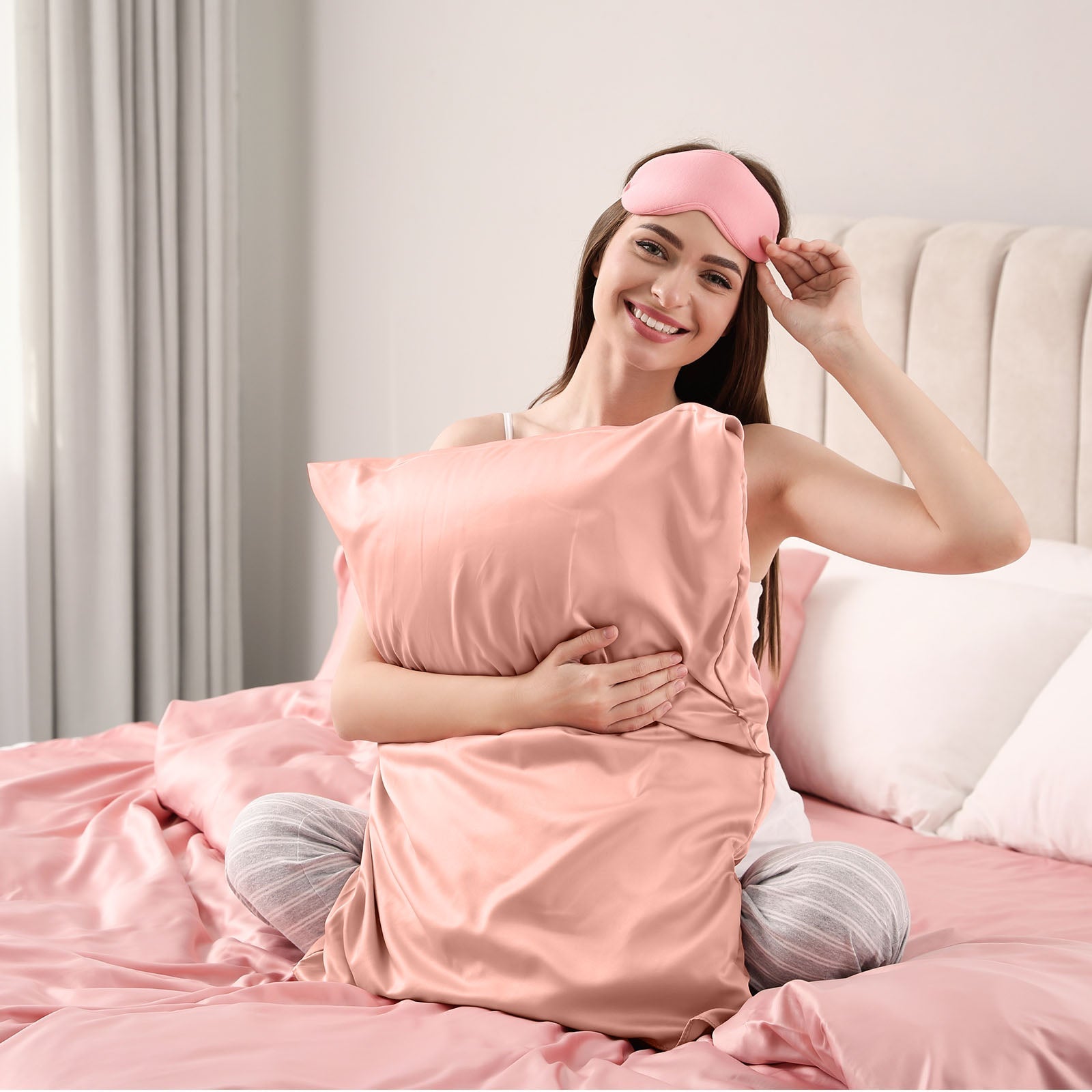 Pure Silk Pillow Case by Royal Comfort-Blush-3