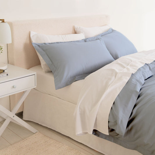 Royal Comfort - Balmain 1000TC Bamboo cotton Quilt Cover Sets (Queen) - Blue Fog-0