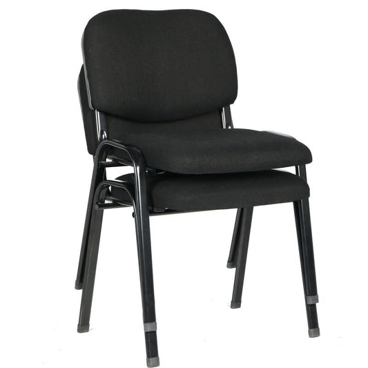 Stackable & Linkable Office Conference Visitor Community  Chairs (Set of 7-Black)