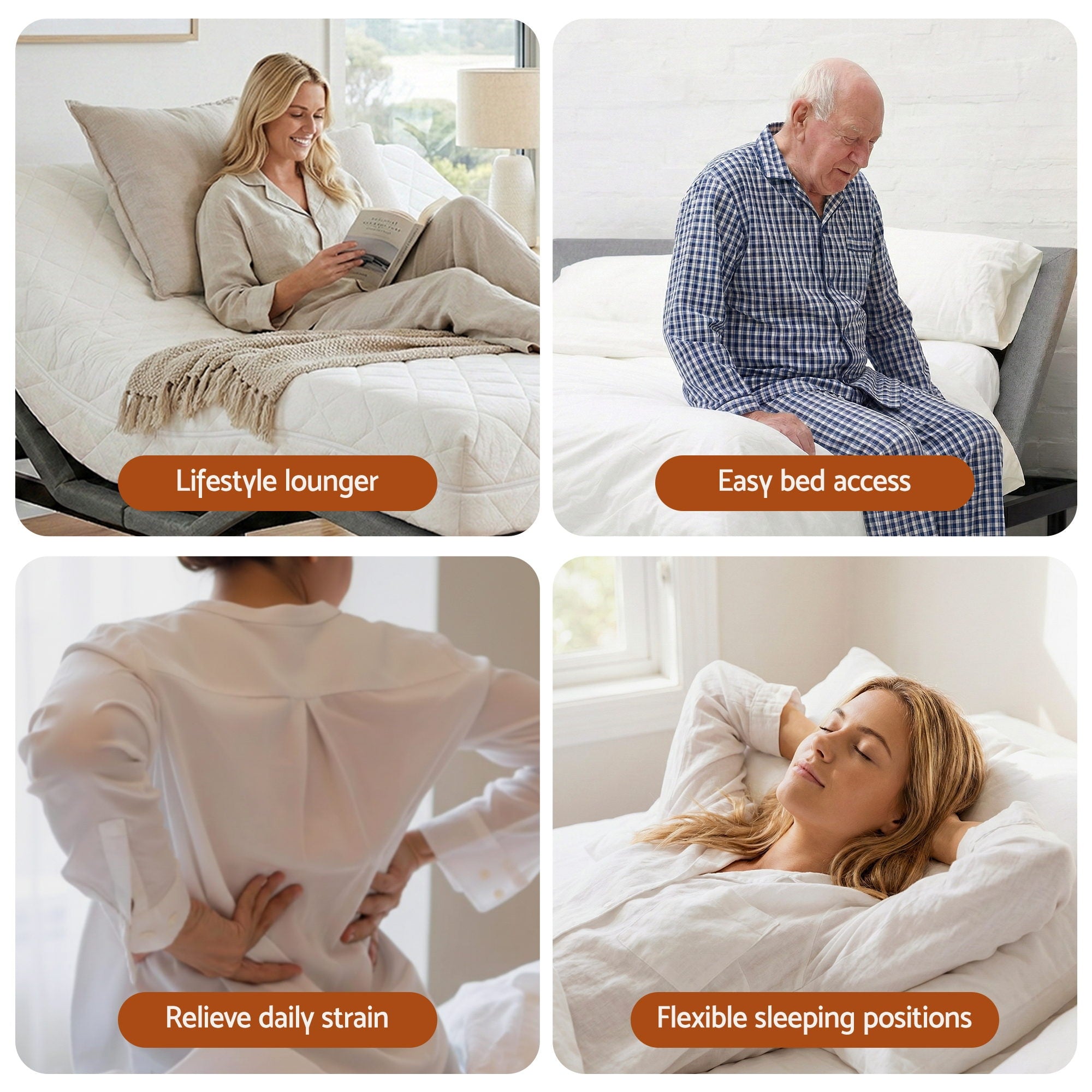 Artiss Adjustable Bed Frame Double Size Electric Bed Base Wireless Remote Control Zero Gravity Power Bed Foundation