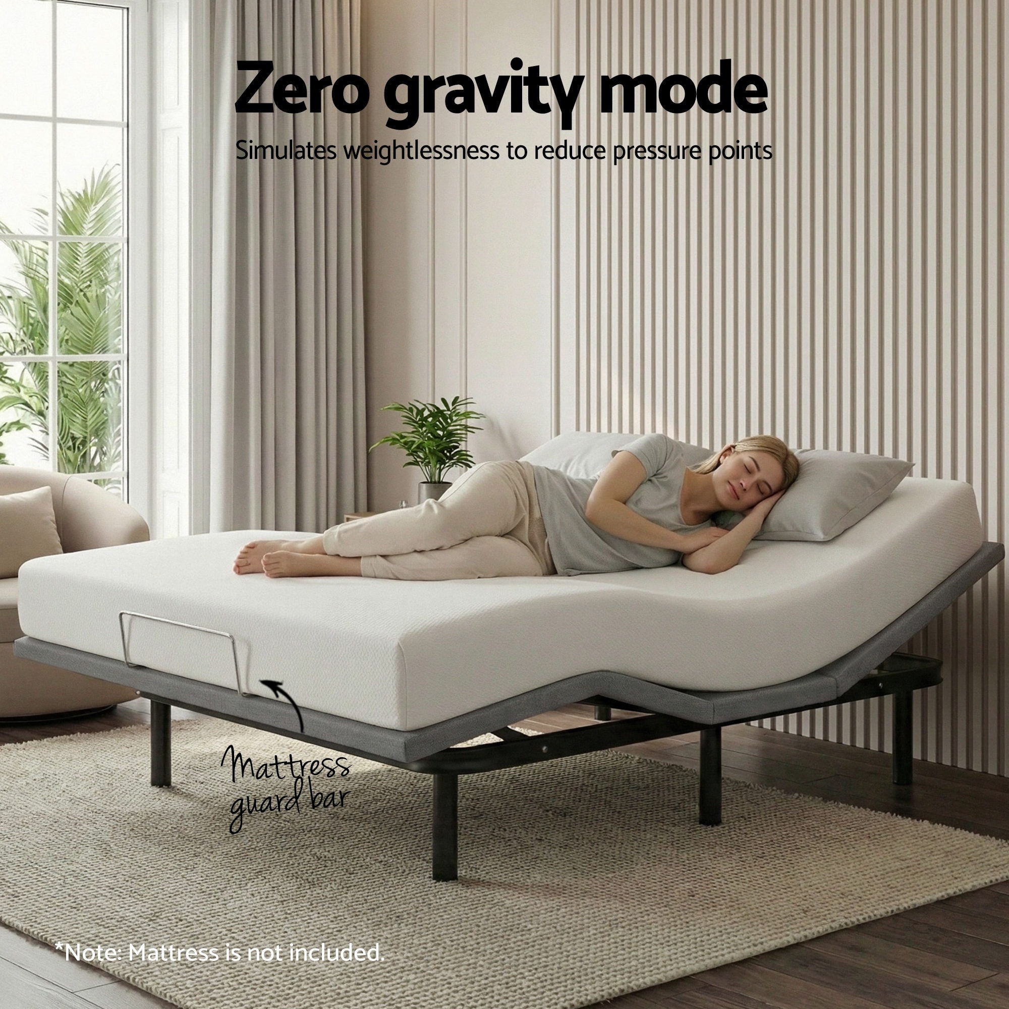 Artiss Adjustable Bed Frame King Size Electric Bed Base Wireless Remote Control Zero Gravity Power Bed Foundation