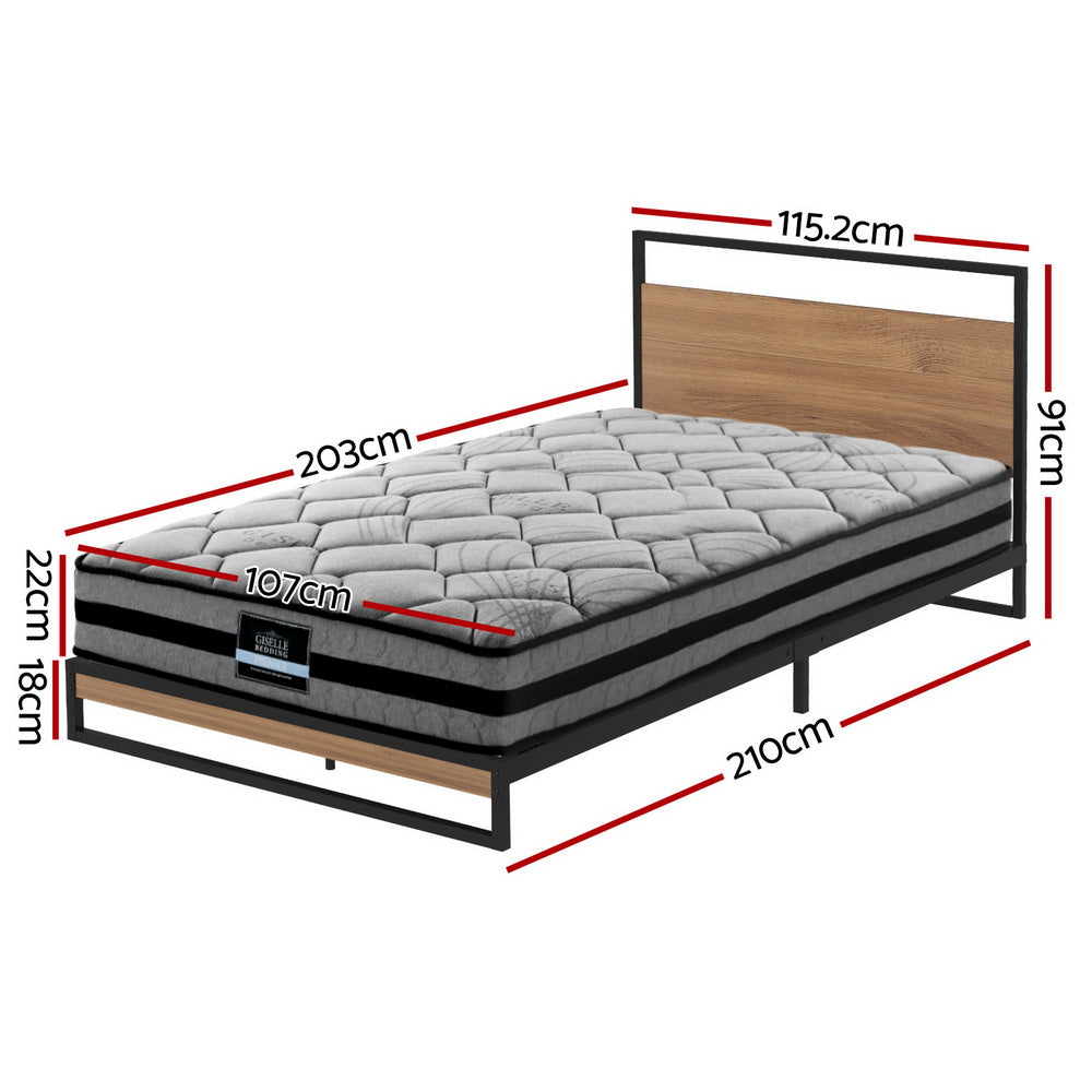 Artiss  Metal Bed Frame King Single Size Beds Platform with Mattress