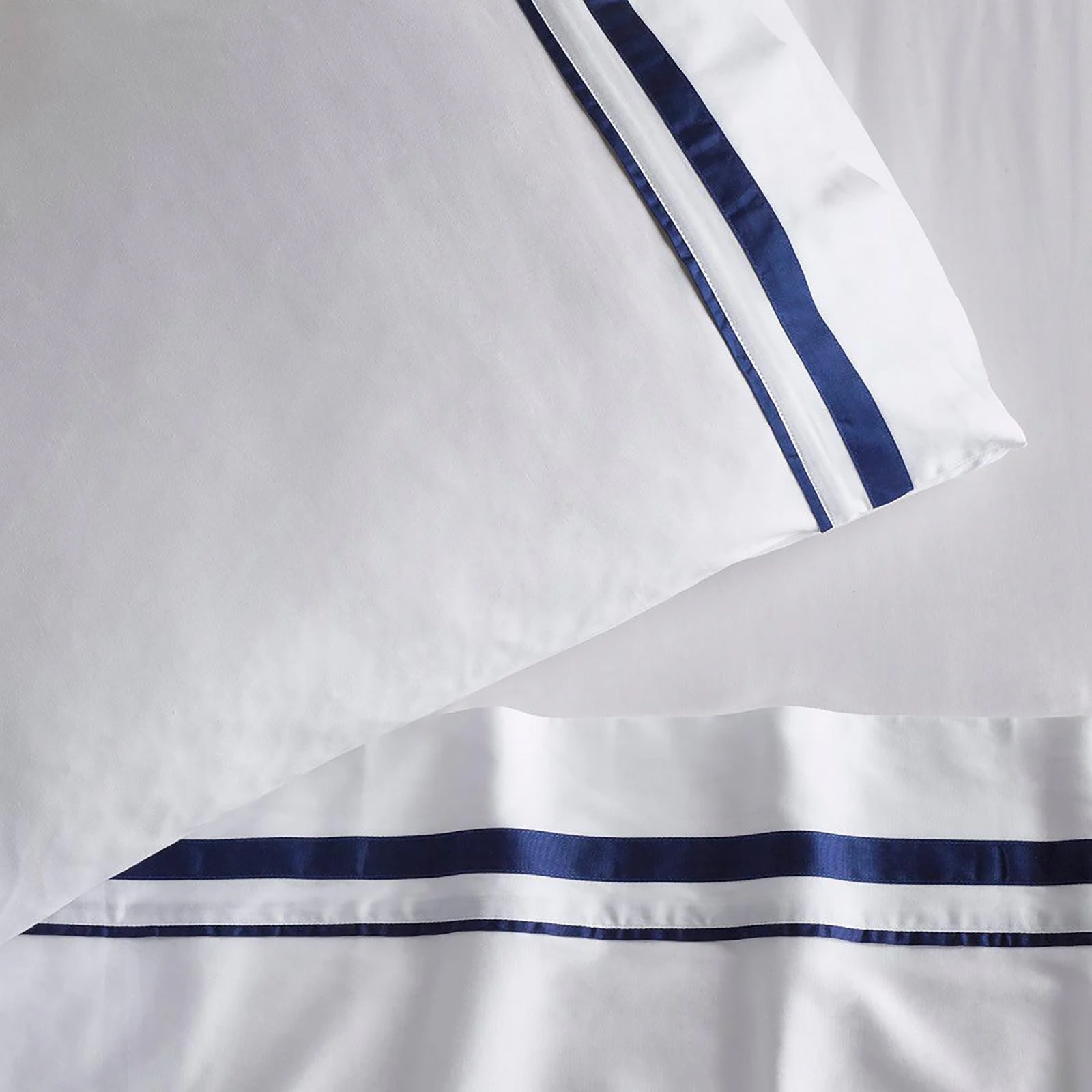 Cloud 1000 TC Egyptian Cotton White Navy Split King Sheet sets by Renee Taylor-3