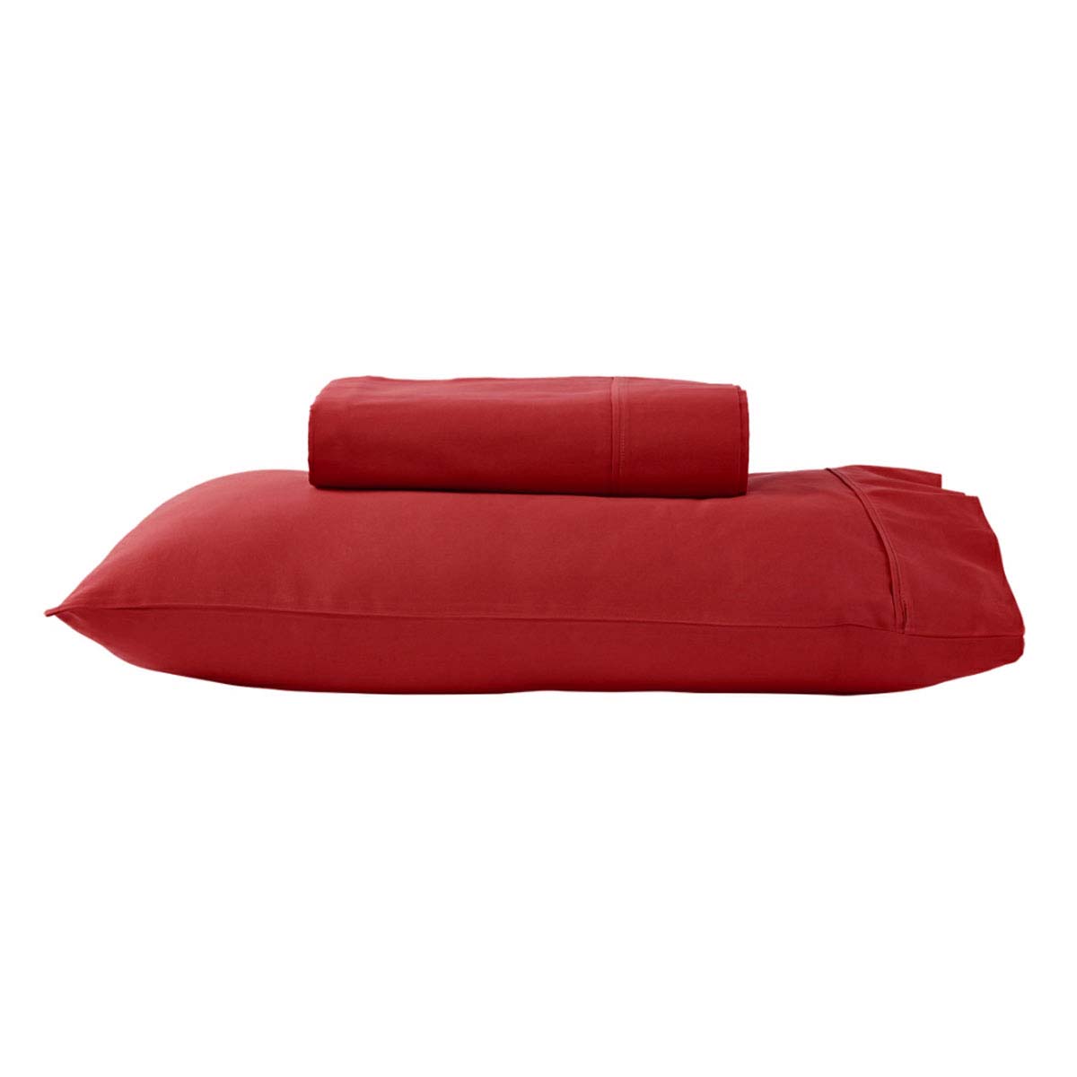 280TC 50% Polyester 50% Cotton Sheet Set Single Red-0