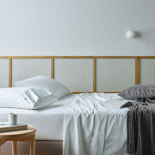 Bianca Natural Sleep Recycled Cotton and Bamboo Sheet Set White Split King-0