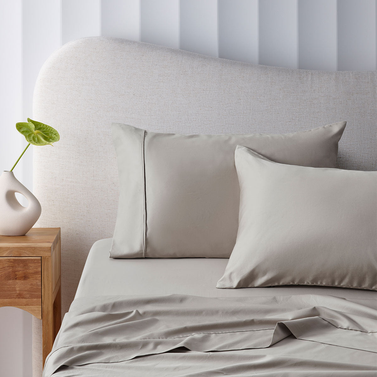 Accessorize 400TC Stone Bamboo Cotton Mega / Super Sheet Set 50cm Wall Queen-0