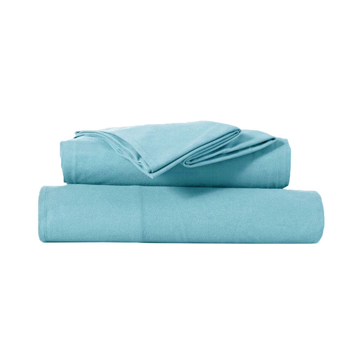 Kingtex Ultra-Soft Micro Flannel Sheet Set 40 cm Wall Aqua Single-0