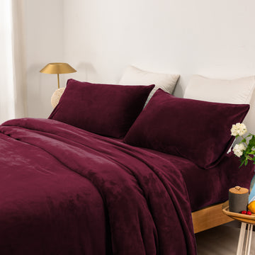 thermal microplush sheet set king single aubergine-0