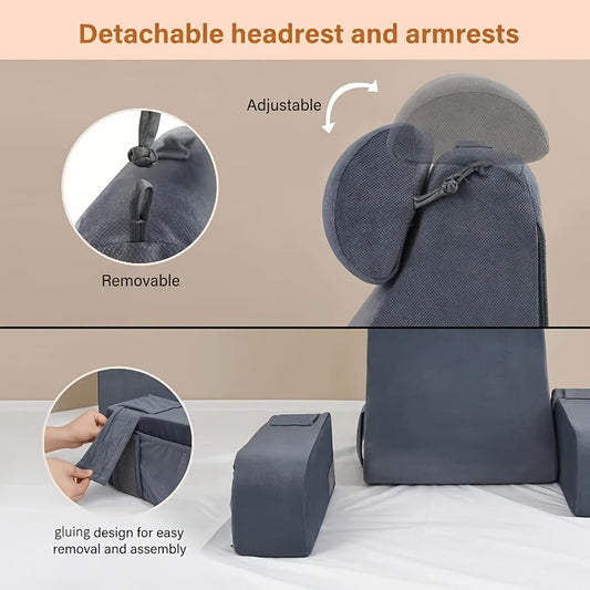 Ergonomic Reading & Back Support Pillow with Armrests-1