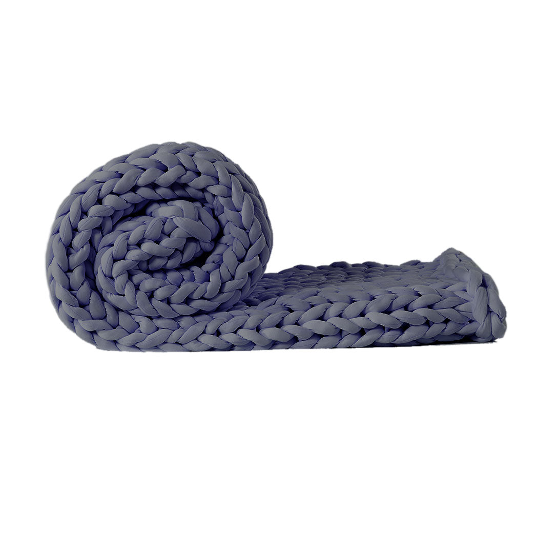 Dreamz Knitted Weighted Blanket Chunky Dark Grey Queen 9KG-0