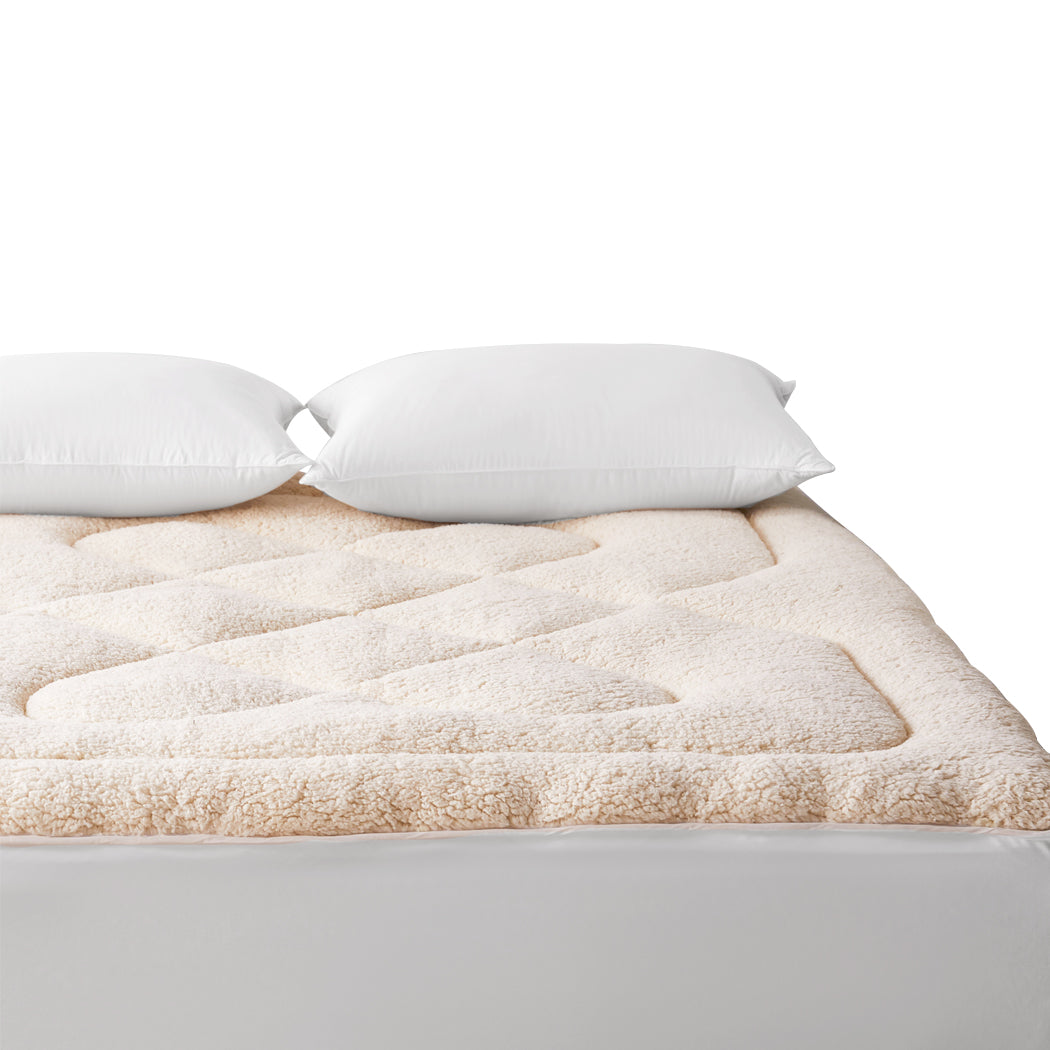 DreamZ Mattress Topper 100% Wool Underlay Double-0