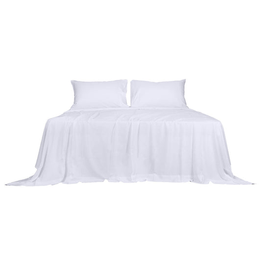 Dreamz 4pcs Queen Size 100% Bamboo Bed Sheet Set in White Colour-0