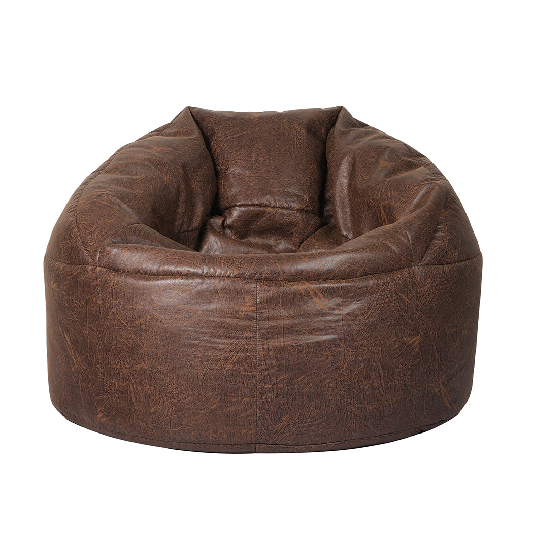 Marlow Bean Bag Chair Cover PU Couch Brown-2029387279700725761