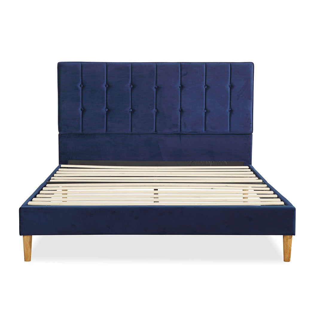 Levede Bed Frame Queen Size Mattress Blue-0